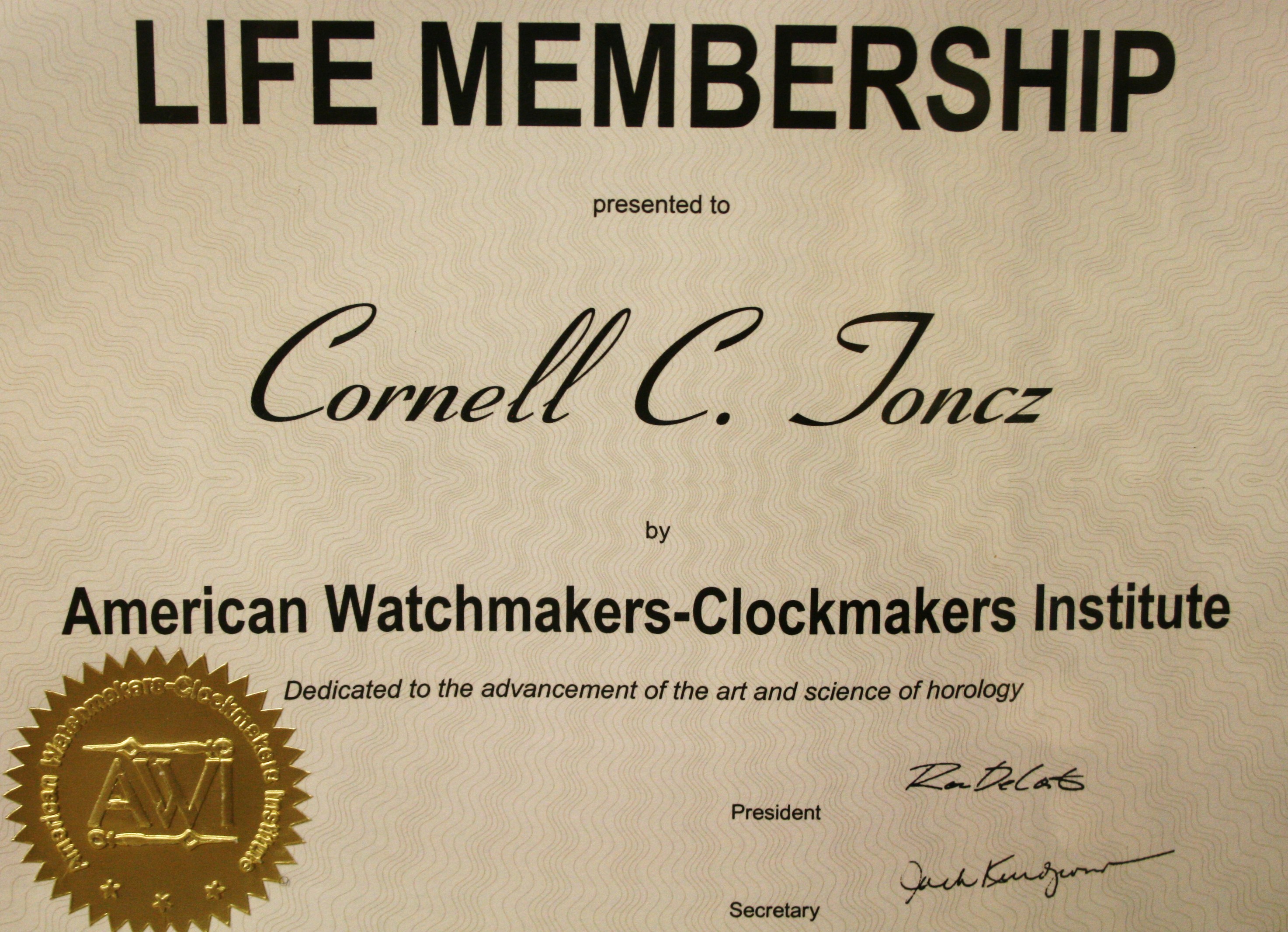 AWCI Certificate